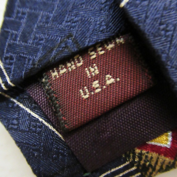 Navy Blue Tie W/ red,gold pattern Jos. A. Bank - Picture 4 of 5